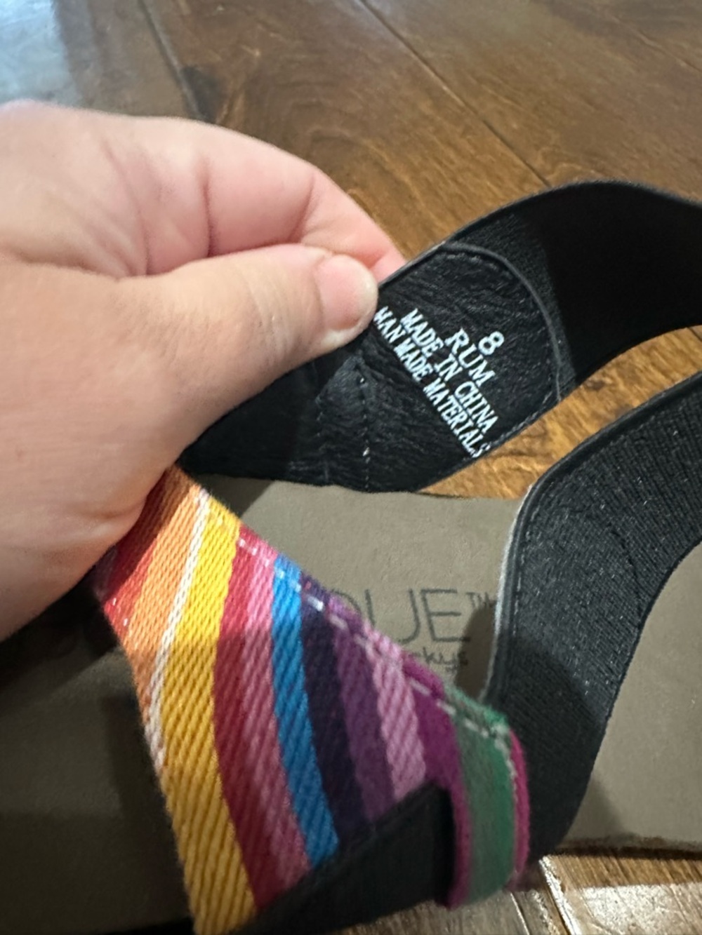 Boutique by Corkys Women's Rum Strappy Rainbow Studded Open Toe Wedge sandals - Picture 6 of 7